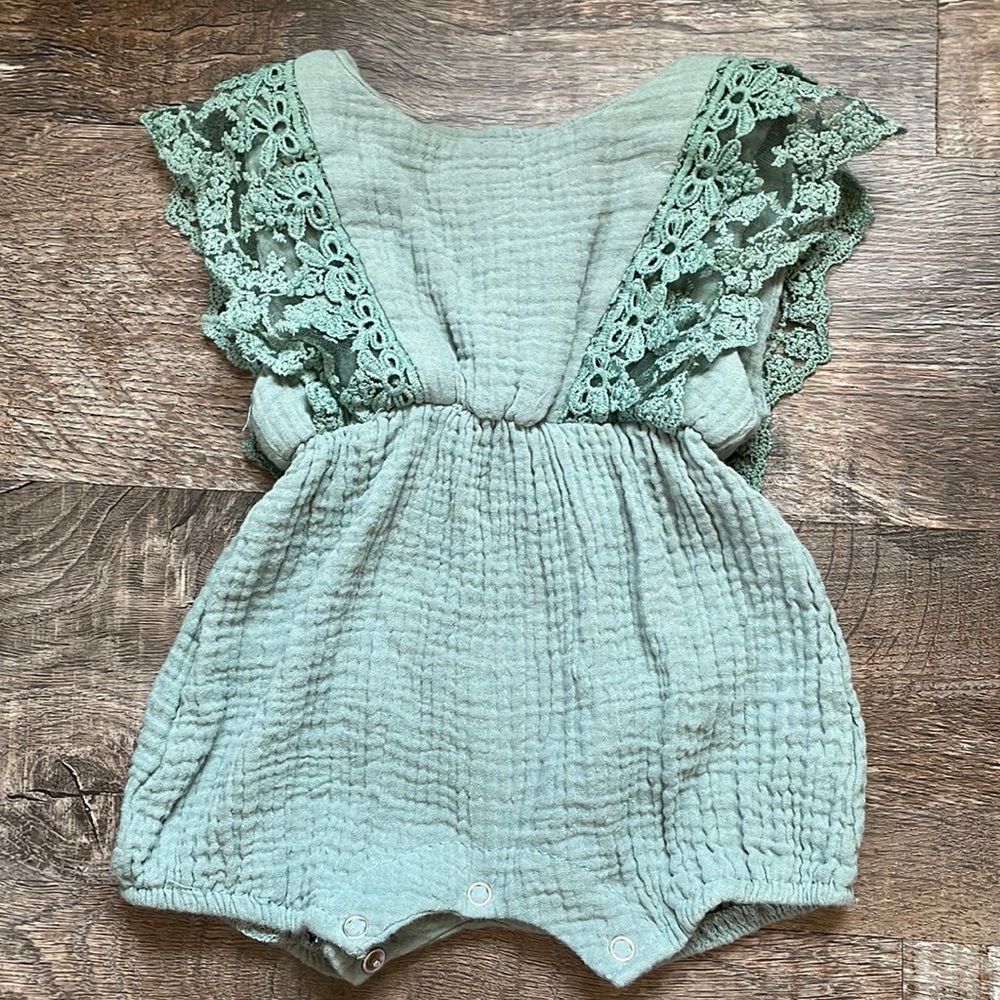 Lace sleeve boutique romper